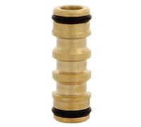 Amig - Manguito para Unir 2 Mangueras - Conexión Rápida y Fácil para Mangueras de Agua de Jardín - Une 2 Mangueras con Conectores Hembra - Latón - Mate