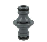 Amig - Manguito para Unir 2 Mangueras - Conexión Rápida y Fácil para Mangueras de Agua de Jardín - Une 2 Mangueras con Conectores Hembra - Plástico ABS - Gris