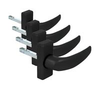 Amig - Manilla de Aluminio, Modelo Delta, Medida: 121 x 72 mm, Cuadradillo de 8 mm, Óptimo para Puertas de Interior o Exterior, Acabado: Negro (Paquete de 4)