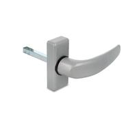 Amig - Manilla de Aluminio, Modelo Delta, Medida: 121 x 72 mm, Cuadradillo de 8 mm, Óptimo para Puertas de Interior o Exterior, Acabado: Plata