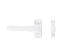 Amig - Manilla de Bloqueo para Puertas y Ventanas Mod. GAMMA - 122 x 70 mm - Roseta - Izquierda - Puertas de Interior y Ventanas - Sin Cuadradillo - Aluminio Blanco