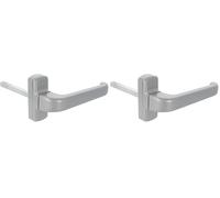 Amig - Manilla de Roseta para Puerta - Modelo Epsilon - Aluminio - 132 x 70 mm - Cuadradillo de 8 mm - Color: Aluminio Plateado (Paquete de 2)