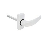Amig - Manilla de Roseta para Puertas - Mod. DELTA - 121 x 72 mm - Cuadradillo de 8 mm - Diseño Elegante y Sencillo - Manija de Agarre Ergonómico - Aluminio Blanco