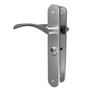 Amig - Manilla para puertas Izquierda Mod. ISHI con Muletilla Mod. 46 - Acero Niquel cepillado - 240 x 45 mm - Cuadradillo de 8mm - Incl. 2 llaves - Para puertas de 35 a 45 mm - Plateado mate