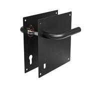Amig Manilla Tipo L con Placa y Bocallave 85 mm 180 x 180 mm Inox