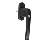 Amig - Manilla ventana con llave, aluminio, cuadradillo 7 mm, negro, sistema de cierre seguro, incluye 2 llaves, apta para ventanas abatibles y oscilobatientes,modelo 2550