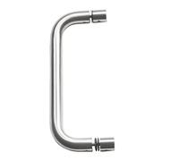Amig - Manillón con Roseta para Cristales Mod.7 de Acero Inoxidable 18/8 - Agarrador o Asa Para Puertas Abatibles o Correderas de Espesor 10-35 mm - Medidas: Ø19 x 150 mm - Incluye Tornillos