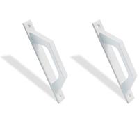 Amig - Manillón de Líneas Rectas de Aluminio Color Blanco para Puertas Correderas o Abatibles de Paso - 198 x 25 x 40 mm - Tirador de Asa Funcional y Cómodo (Paquete de 2)