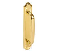 Amig - Manillón para Puertas con Placa de Latón Mod.13 - Medidas: 245 x 45 mm - Clásico y Resistente - Incluye Tirafondos - Con Acabado Dorado Pulido