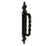 Amig - Manillón para Puertas de Paso o Entrada Mod.101-280 x 45 mm - Tirador de Estilo Rústico - Tipo Forja - De Zamak Acabado en Negro - Incluye tirafondos