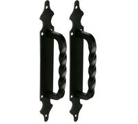 Amig - Manillón para Puertas de Paso o Entrada Mod.101-280 x 45 mm - Tirador de Estilo Rústico - Tipo Forja - De Zamak Acabado en Negro - Incluye tirafondos (Paquete de 2)