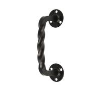 Amig - Manillón para Puertas de Paso o Entrada Modelo 103-100 mm - Manilla con Placa de Acero y Tirador de Zamak - Acabado Negro - Incluye Roseta - Estilo Rústico Forjado a Mano