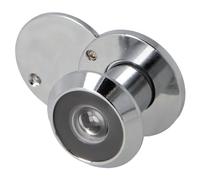 Amig - Mirilla con Lente Súper Angular para Puertas Interiores y Exteriores - Visor con Cubierta de Privacidad - Latón - Color Plateado - Medidas: Diámetro 14 mm - Grosor de la Puerta 15-25 mm
