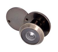 Amig - Mirilla con Lente Súper Angular para Puertas Interiores y Exteriores - Visor con Cubierta de Privacidad - Latón - Color Cuero - Medidas: Diámetro 14 mm - Grosor de la Puerta 15-25 mm