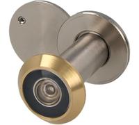 Amig - Mirilla Mod. 3 Oro y Plata con Lente Súper Angular para Puertas Interiores y Exteriores - Latón - Acabado Doble: Oro y Cromado Mate - Medidas Diámetro 14 mm - Grosor de la Puerta 35-60 mm