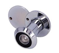 Amig - Mirilla para puerta - Lente Superangular - Para Puertas de entrada Interiores y Exteriores - Color Plateado - Latón - Medidas: Diámetro 14 mm - Grosor de la Puerta: 25-42 mm