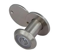 Amig - Mirilla para puerta - Lente Superangular - Para Puertas de entrada Interiores y Exteriores - Color Plateado - Latón - Medidas: Diámetro 14 mm - Grosor de la Puerta 25-42 mm - Plateado