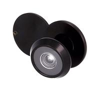 Amig - Mirilla para puertas interiores y exteriores - Visor con lente súper angular y cubierta de privacidad - diámetro 14 mm, para puertas de 15-25 mm - Latón - Negro mate