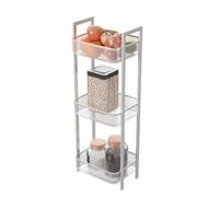 Amig - Mueble Organizador Multiuso - 3 Cestos en Altura - Acero Blanco - Almacenamiento en Cocina de Tarros, Verduras o Frutas - Medidas: 33 x 25 x 85 cm