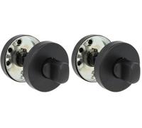 Amig - Muletilla para Manillas de Roseta Redonda Mod. 9RX Ø53 mm Cuadradillo de 6 mm Diseño Elegante y Sencillo Condena con Sistema de Desbloqueo Exterior Acero inoxidable Negro (Paquete de 2)