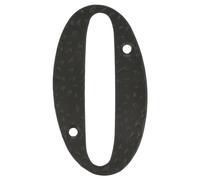 Amig - Número para Casas o Portales - Nº 0-100 x 65 mm - Para Paredes o Muros Exteriores de Viviendas - De Acero Acabado en Negro Epoxi - Estilo Forja - Incluye Tacos y Tirafondos