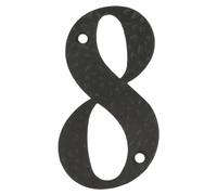 Amig - Número para Casas o Portales - Nº 8-100 x 65 mm - Para Paredes o Muros Exteriores de Viviendas - De Acero Acabado en Negro Epoxi - Estilo Forja - Incluye Tacos y Tirafondos