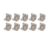 Amig - Pack de 10 Ángulos Planos para Estructuras de Madera - Soportes Esquina de 90 grados - Escuadras de Montaje - Fijación para Muebles - Acero Inoxidable - Color Plateado - 40 x 50 x 2.2 mm