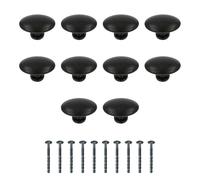 Amig - Pack de 10 Pomos para muebles - 39 X 25 mm - Color Negro Mate - Fabricado en Zamak - Para cajones y armarios de cocina y baño con estilo moderno decorativo y uso cómodo - Mod. 806