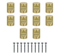 Amig - Pack de 10 Pomos para muebles - Diámetro Ø20 mm - Color Dorado Cepillado - Fabricado en Zamak - Para cajones y armarios de cocina y baño con estilo moderno decorativo y uso - Mod. 817