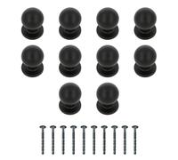 Amig - Pack de 10 Pomos para muebles - Diámetro Ø25 mm - Color Negro Mate - Fabricado en Zamak - Para cajones y armarios de cocina y baño con estilo moderno decorativo y uso - Mod. 811