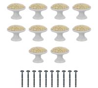 Amig - Pack de 10 Pomos para muebles - Diámetro Ø29 mm - Color Blanco - Fabricado en Zamak/Cerámica - Para cajones y armarios de cocina y baño con estilo moderno decorativo y uso - Mod. 822