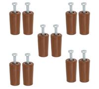 Amig - Pack de 10 Topes para Persianas Enrollables (5 Pares) - Tope de PVC con Tornillo M5 Antióxido - Longitud 40 mm - Marrón