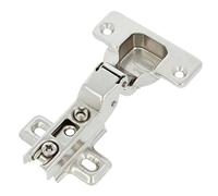 Amig - Pack de 2 Bisagras de Cazoleta - Acodada - Montaje de Puertas de Muebles y Armarios de Cocina - Ø35 mm - Acero Niquelado - Apertura 110° - Plateado