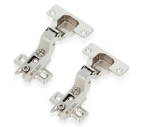 Amig - Pack de 2 Bisagras de Cazoleta Superacodada - Ø35 mm - Acero Niquelado - Apertura 110° - Instalación Oculta para Muebles de Cocina, Oficina y Armarios - Tornillos Regulables (No Incluidos)