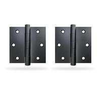Amig - Pack de 2 Bisagras Fijas - 3'' X 3'' (76 x 76 x 2 mm) - Acero Inoxidable 18/8 - Negro - Con Remate Plano - Con Canto Cuadrado