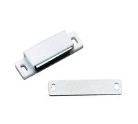 Amig - Pack de 2 Golpetes Magnéticos Mod.10 Acabados en Blanco - Cierre Oculto para Puertas de Armarios y Muebles de Hogar u Oficina - Medidas: 56 x 15 mm - Se Incluyen Tornillos de Fijación
