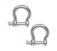 Amig - Pack de 2 Grilletes Tipo Lira de Acero Galvanizado en Forma de Omega y Perno Roscado, Anclaje Multiusos para Conectar con Cables Metálicos, Cadenas o Cuerdas - Ø 5 mm