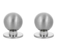 Amig - Pack de 2 Pomos para muebles - Diámetro Ø22 mm - Color Níquel Cepillado - Fabricado en Zamak - Tiradores para cajones y armarios de cocina y baño con estilo moderno - Mod. 815