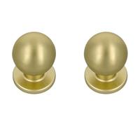 Amig - Pack de 2 Pomos para muebles - Diámetro Ø25 mm - Color Dorado Cepillado - Fabricado en Zamak - Tiradores para cajones y armarios de cocina y baño con estilo moderno - Mod. 811