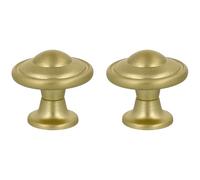 Amig - Pack de 2 Pomos para muebles - Diámetro Ø30 mm - Color Dorado Cepillado - Fabricado en Zamak - Tiradores dorados cajones - Mod. 809