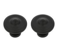 Amig - Pack de 2 Pomos para muebles - Diámetro Ø33 mm - Color Negro Mate - Fabricado en Zamak - Para muebles de cocina y baño con estética moderna y agarre cómodo - Mod. 810