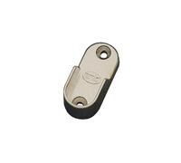 Amig - Pack de 2 Soportes Laterales para Tubos de Armario - Bases Ovaladas para Barras de Vestidor - Adecuadoes para Colgar y Organizar Ropa - Zamak - 30 x 15 x 45 mm - Acabado Niquelado