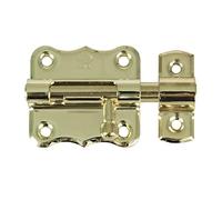 Amig - Pack de 20 Pasadores de Sobreponer - 35 x 33 mm - Adecuado en Puertas de Paso de Madera - Pestillo para Baño, Dormitorio o Despacho - Cerrojo de Seguridad - Acero Latonado Barnizado - Dorado