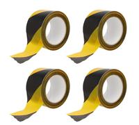 Amig - Pack de 4 Cintas de Balizamiento - Para Señalización y Advertencia de Peligro - Resistentes al Agua y Flexibles - Polietileno de Baja Densidad LDPE - 70mm x 200m - Cinta Amarillo y Negro