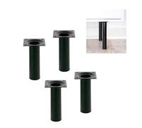 Amig - Pack de 4 Patas Redondas para Mueble - 30X150 mm - Acero - para Mesas de Centro, Noche, Cómodas... - Tapón Antirayaduras - Resistentes - Blanco - Tornillería incluída
