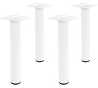 Amig - Pack de 4 Patas Redondas para Mueble - 30X200 mm - Acero - para Mesas de Centro, Noche, Cómodas... - Tapón Antirayaduras - Resistentes - Negro - Tornillería incluída
