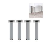 Amig - Pack de 4 Patas Redondas para Mueble - 30X600 mm - Acero - para Mesas de Cocina, Comedor y Escritorio - Tapón Antirayaduras - Resistentes - Negro - Tornillería incluída