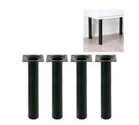 Amig - Pack de 4 Patas Redondas para Mueble - 30X600 mm - Acero - para Mesas de Cocina, Comedor y Escritorio - Tapón Antirayaduras - Resistentes - Blanco - Tornillería incluída