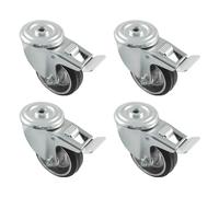 Amig - Pack de 4 Ruedas Con Freno Para Muebles - Ø 125 mm - Ruedas Giratorias Sin Pletina - Peso Máximo 120 Kg - Para Mover Muebles Pesados - Rodamientos de Rodillos - Núcleo Metálico - Goma Negra