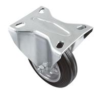 Amig - Pack de 4 Ruedas Fijas - Ø 80 mm - Ruedas Para Mover Muebles o Electrodomésticos - Peso Máximo 70 Kg - Para Mover Muebles Pesados - Rodamientos de Rodillos - Núcleo Metálico - Goma Negra
